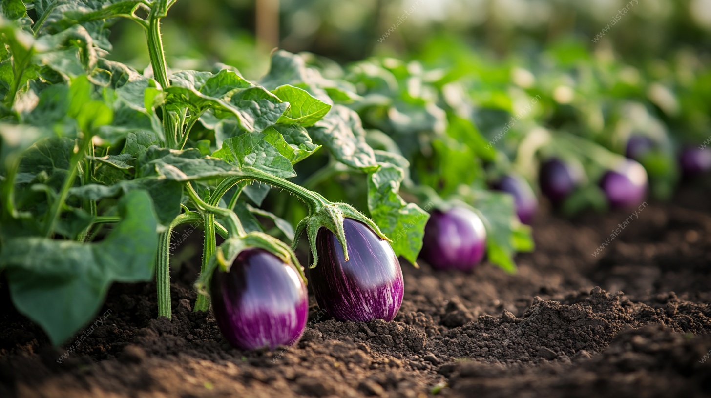 田间紫茄子的自然之美