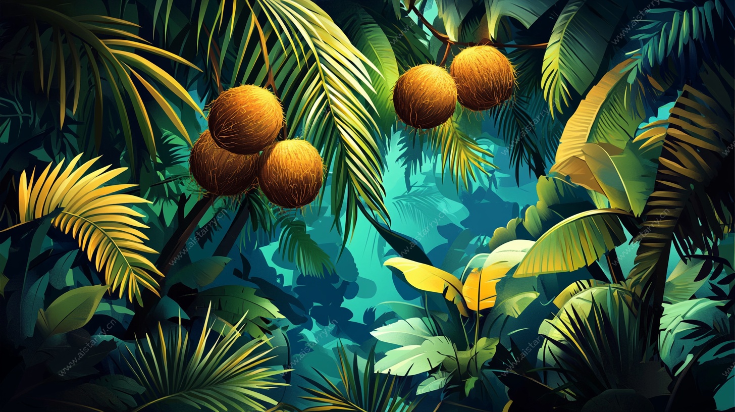 热带椰林奇幻风光