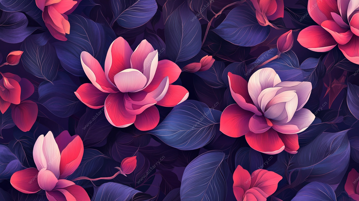 梦幻花卉图案背景