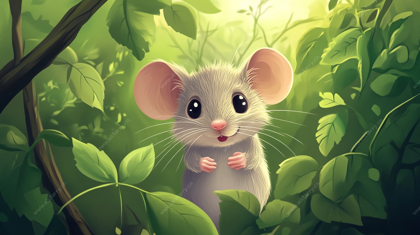 森林中的可爱小老鼠