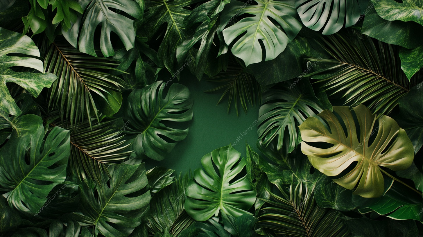 热带绿植背景图