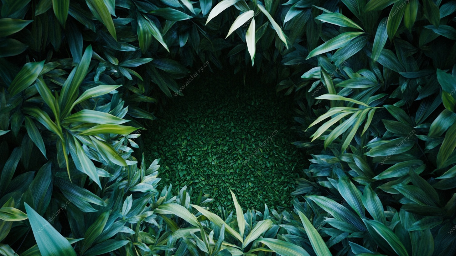 绿意盎然的植物环绕景象