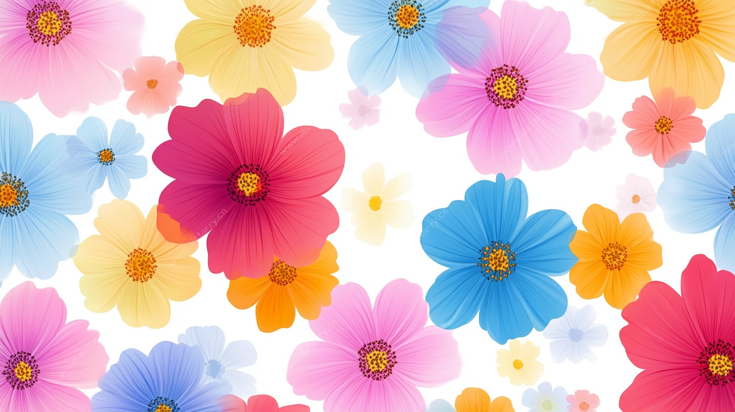 缤纷多彩花卉背景图