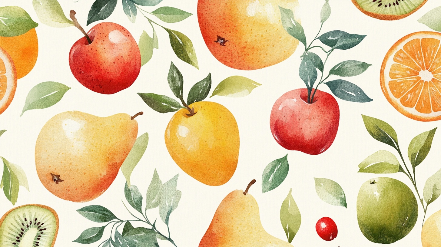 水彩水果无缝图案