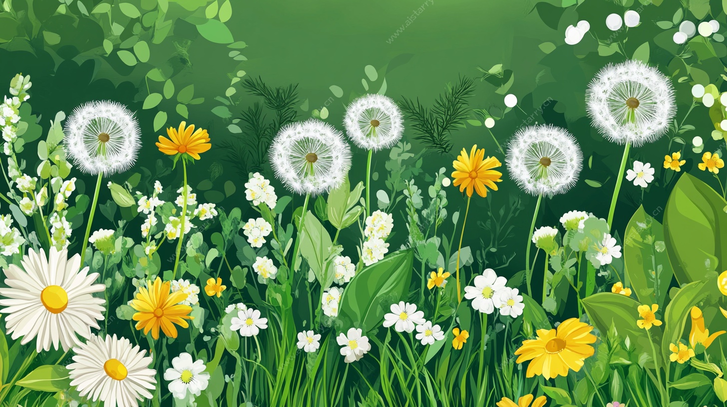 春日野花烂漫图景