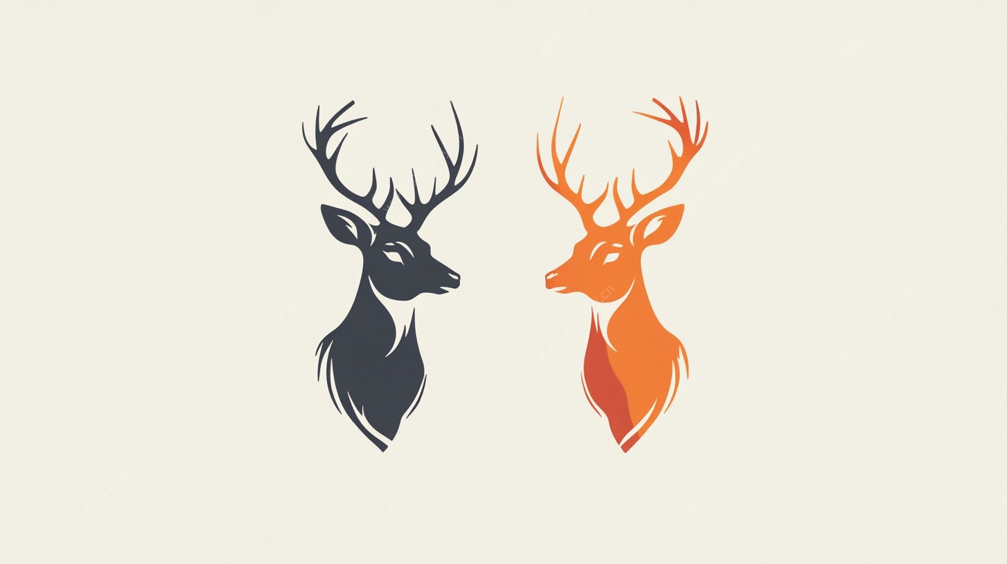双鹿简约标志设计