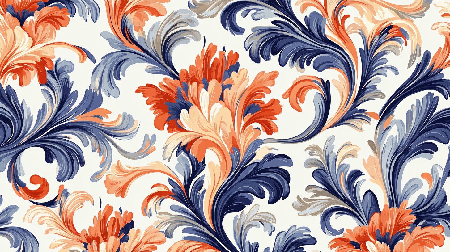 复古花卉锦纹图案