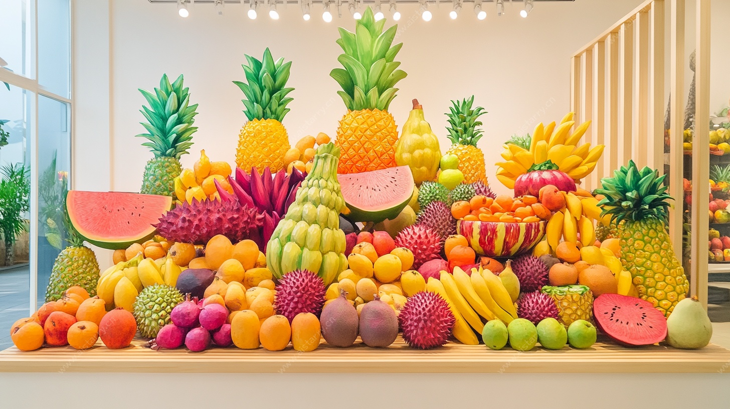 缤纷水果堆叠展示