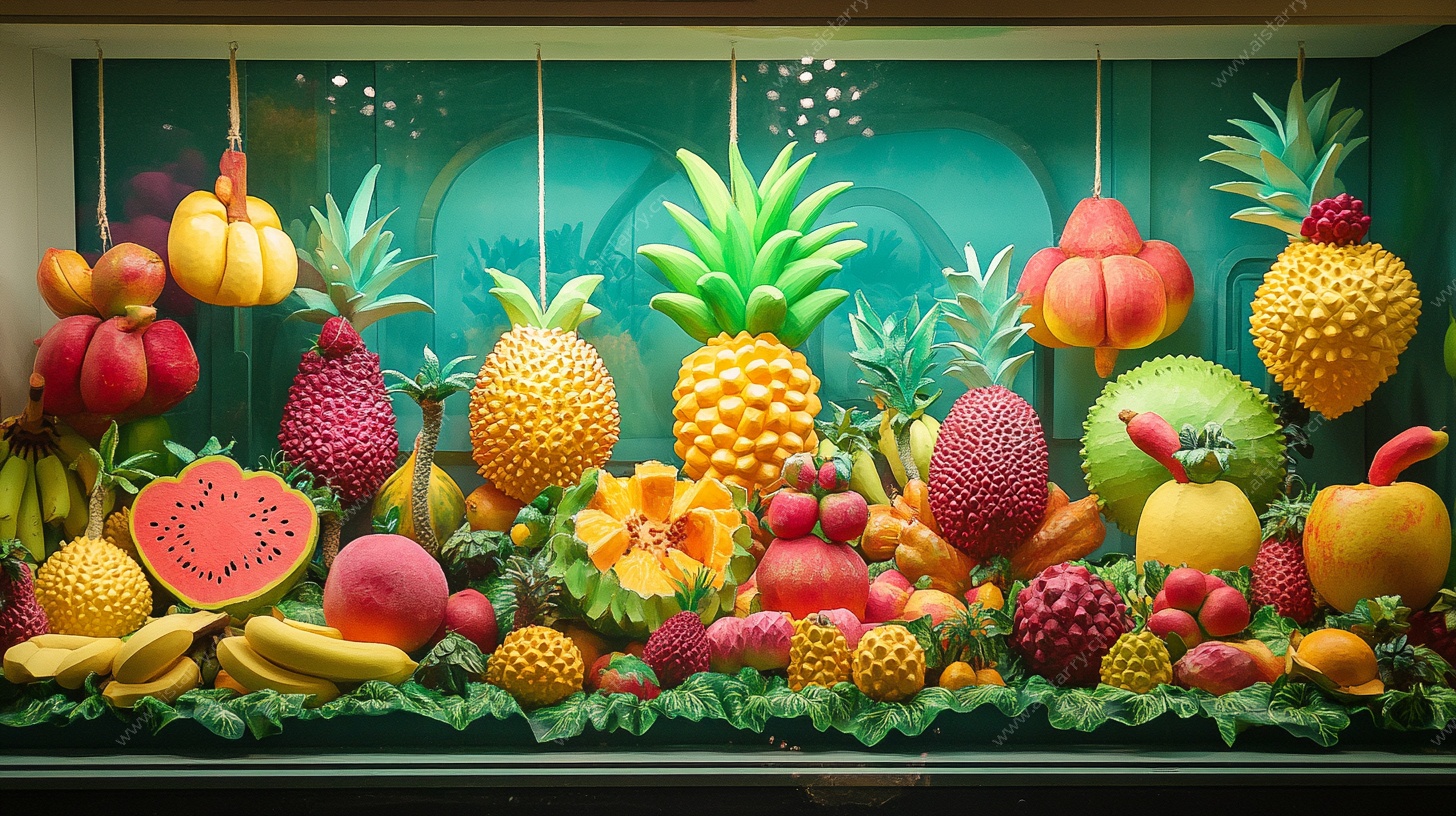 缤纷水果橱窗艺术展示
