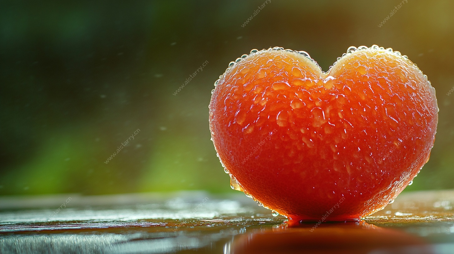 心形鲜果 水珠晶莹