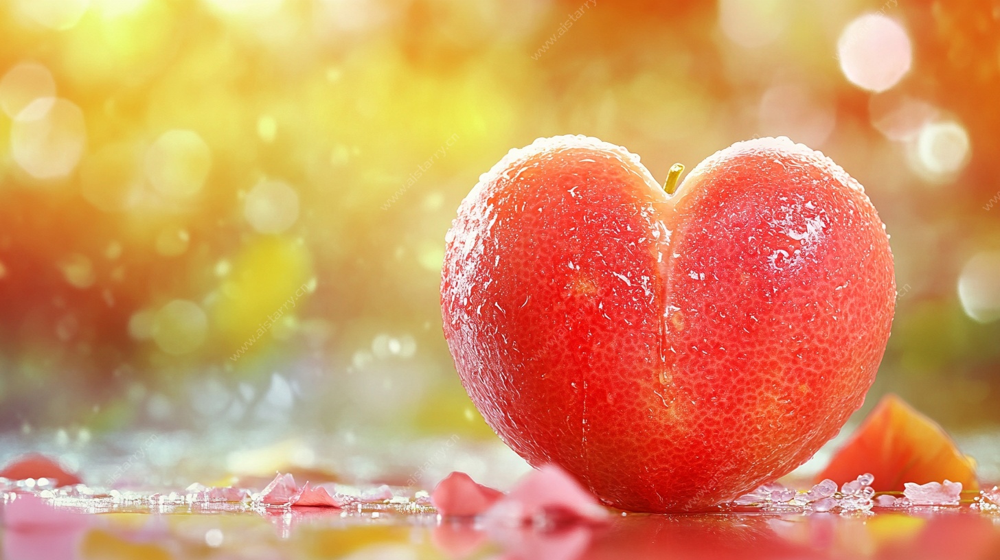 心形蜜桃的梦幻光影瞬间