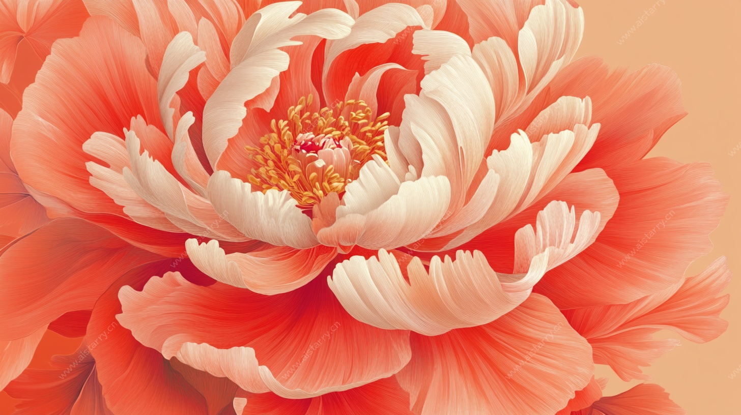 盛开的柔美粉色牡丹花