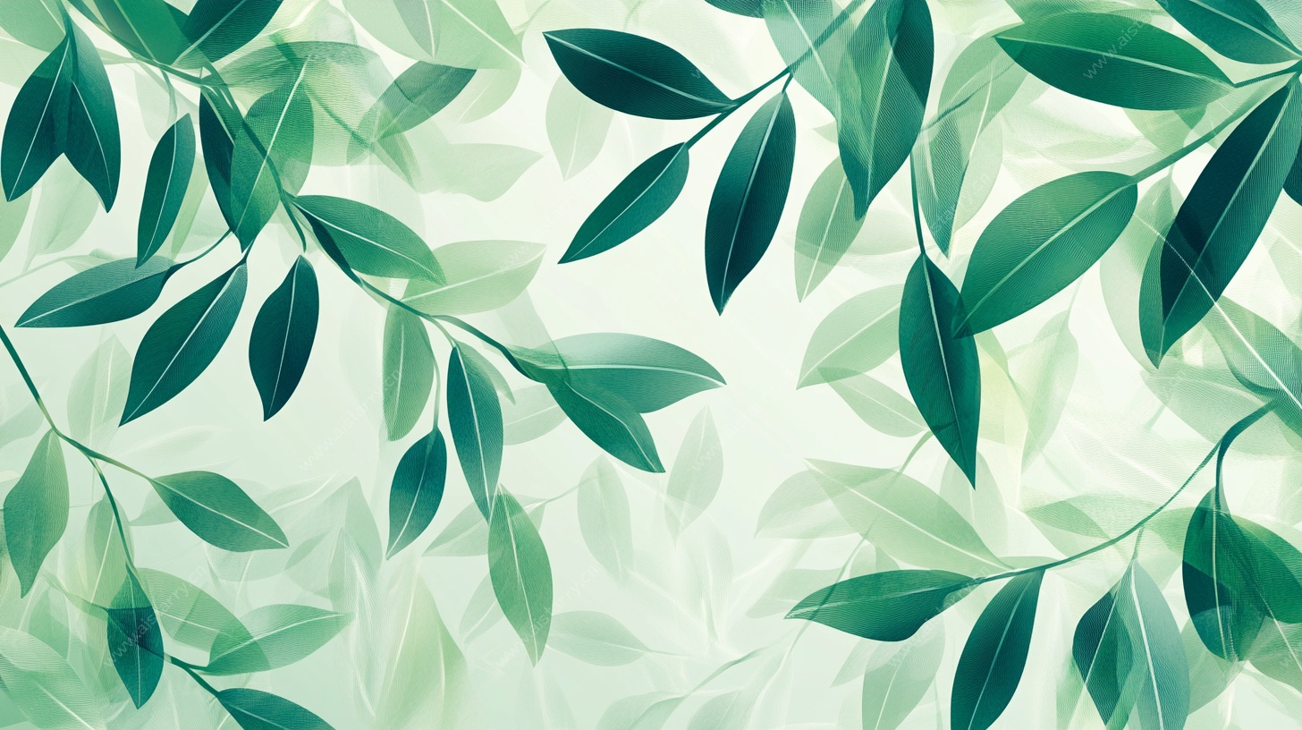 清新绿叶背景图