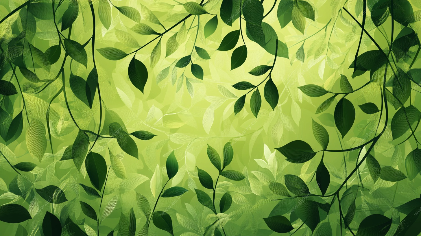 清新绿叶背景图