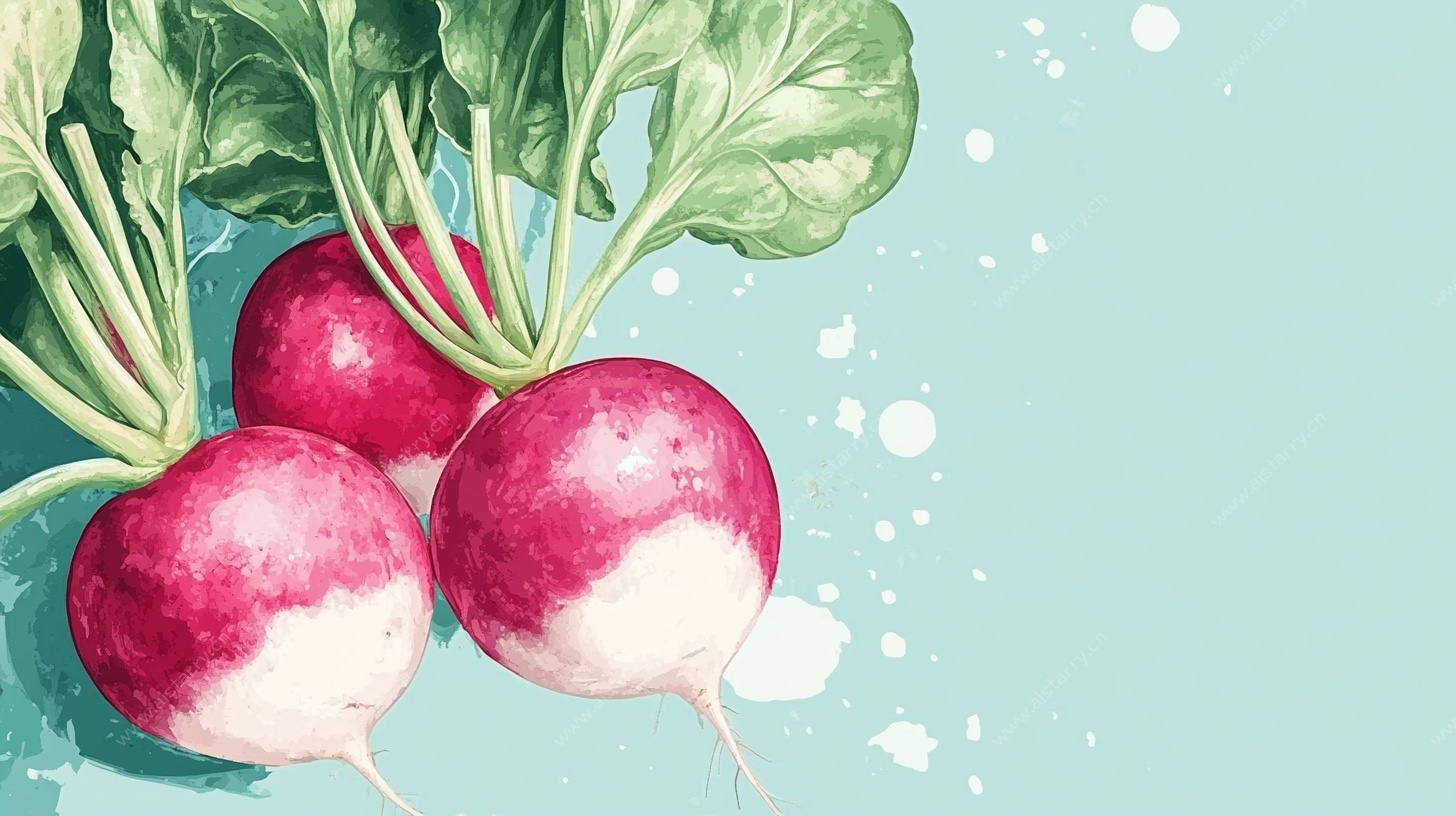 三颗鲜润萝卜插画