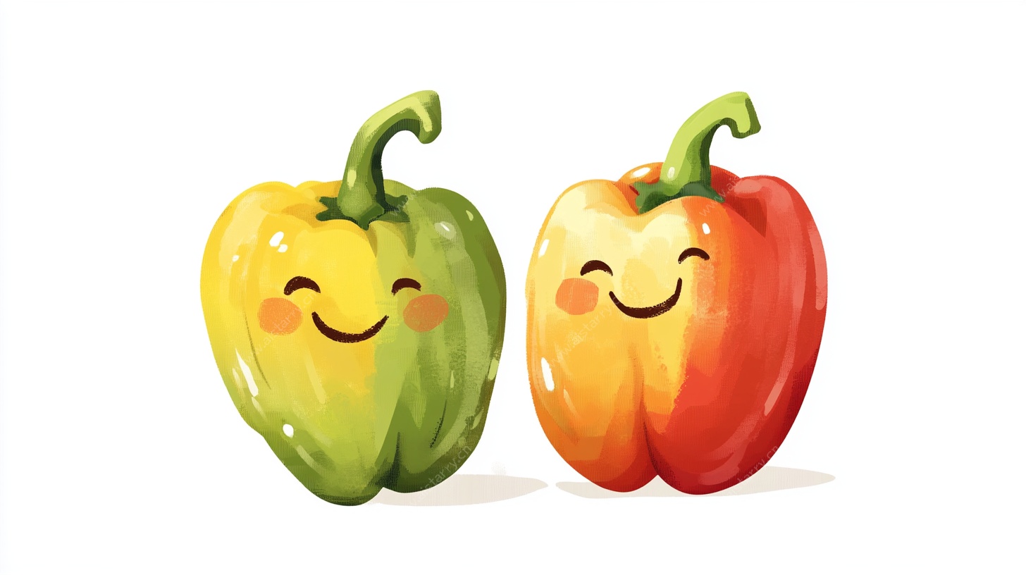 微笑彩椒插画