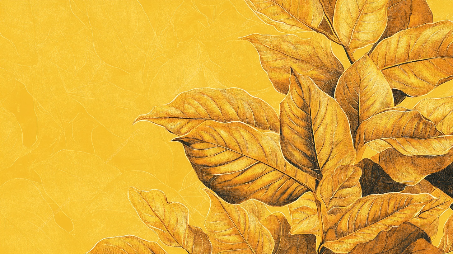 金黄叶片装饰画