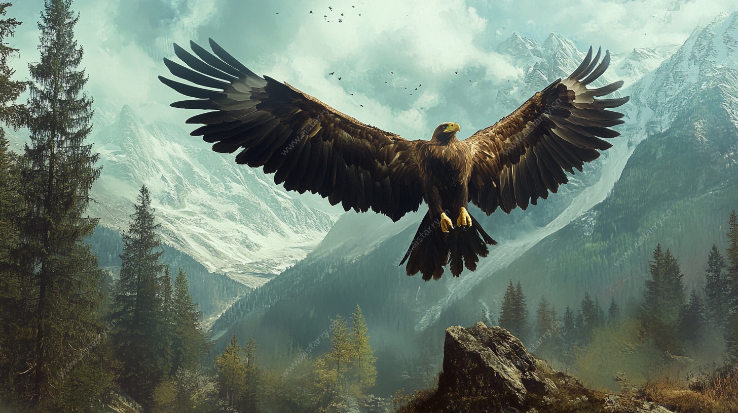 翱翔山林间的雄鹰