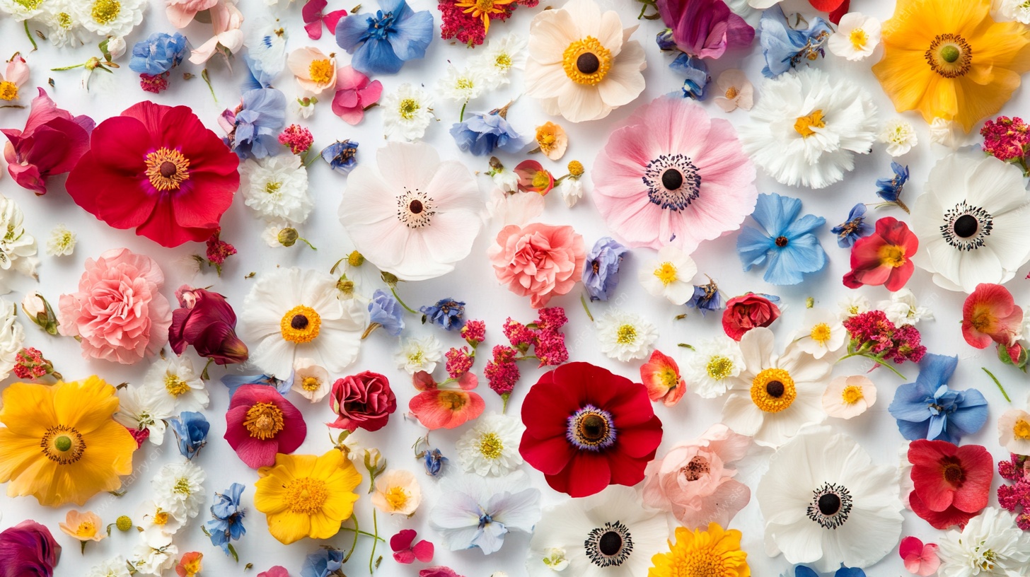 缤纷花卉拼贴画