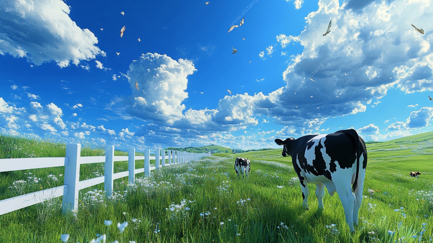 田园牧歌 悠然的奶牛风景