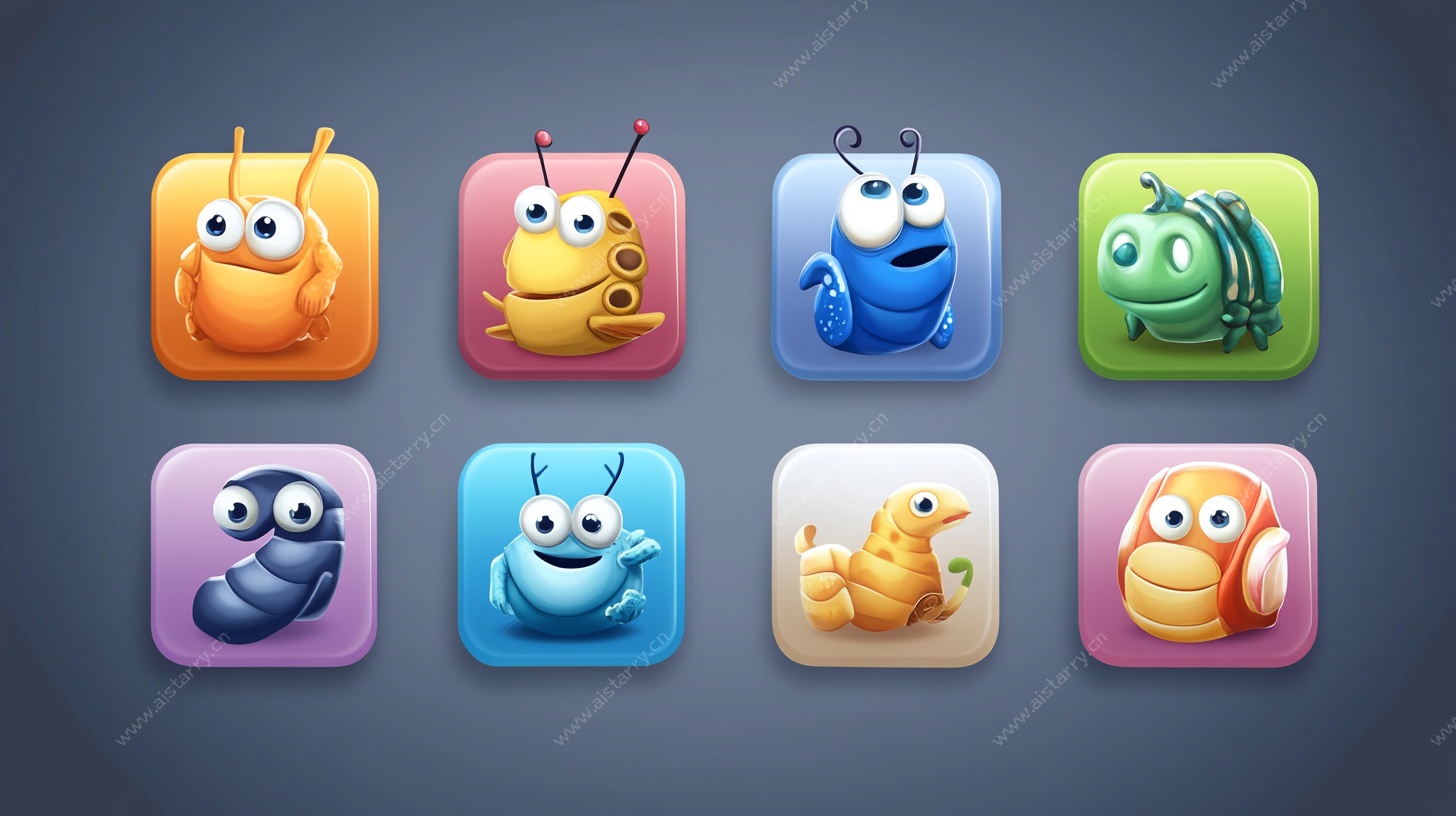 可爱昆虫图标集合