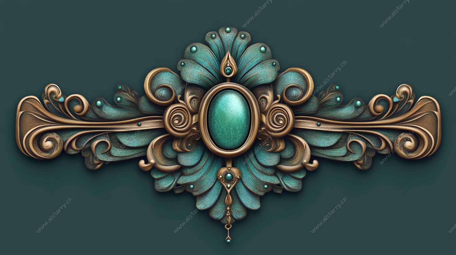 复古风宝石金属装饰图案