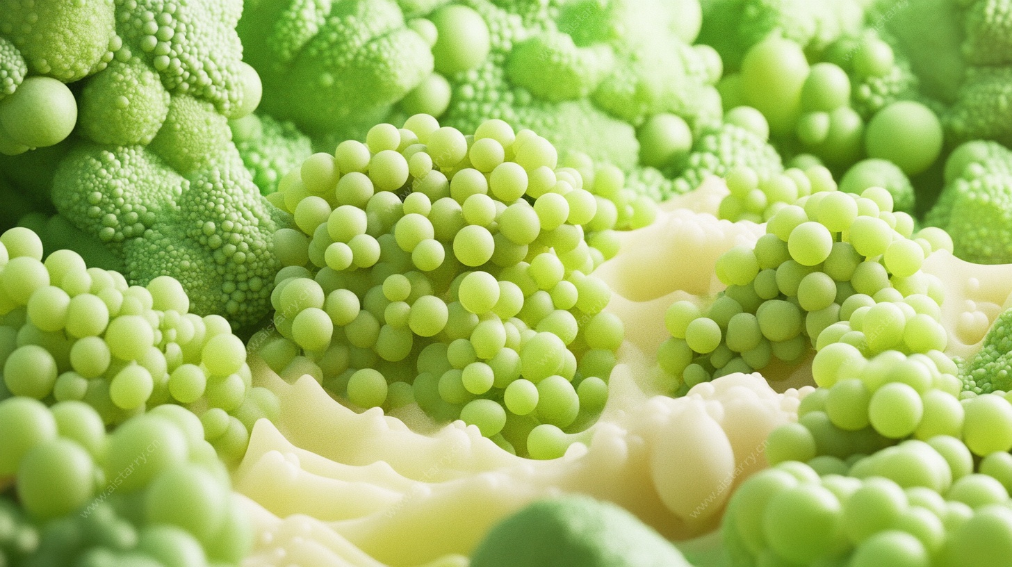 微距下的西兰花细节