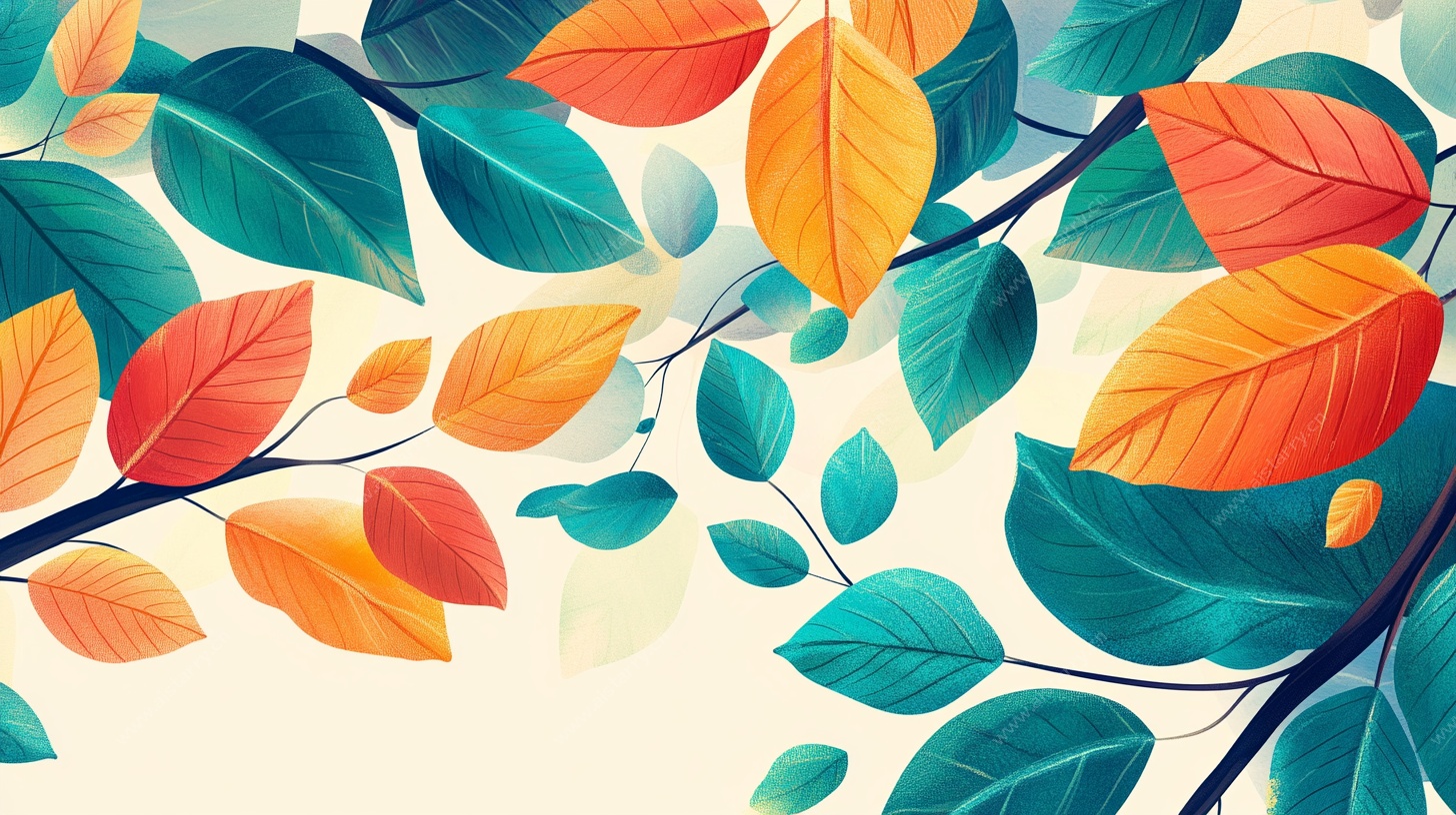 多彩秋叶装饰图案