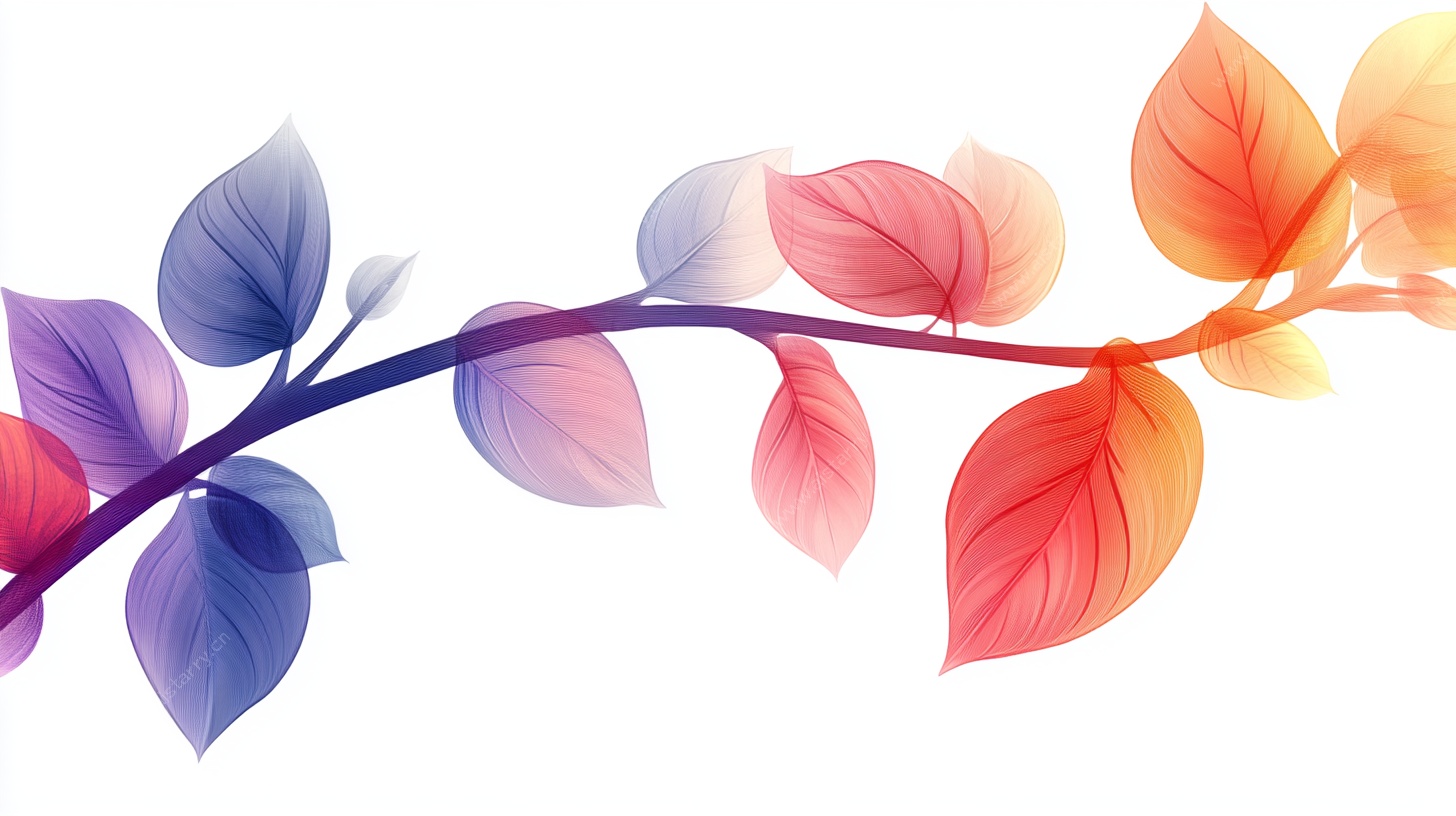 梦幻渐变彩叶枝桠