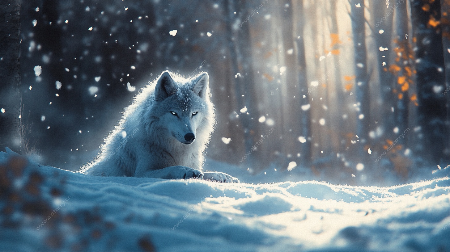 雪林孤狼的静谧时刻
