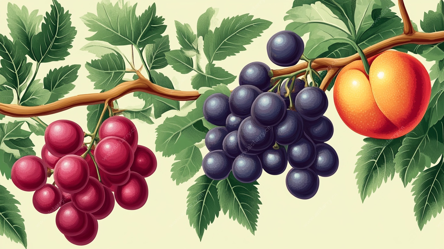 枝头硕果累累插画