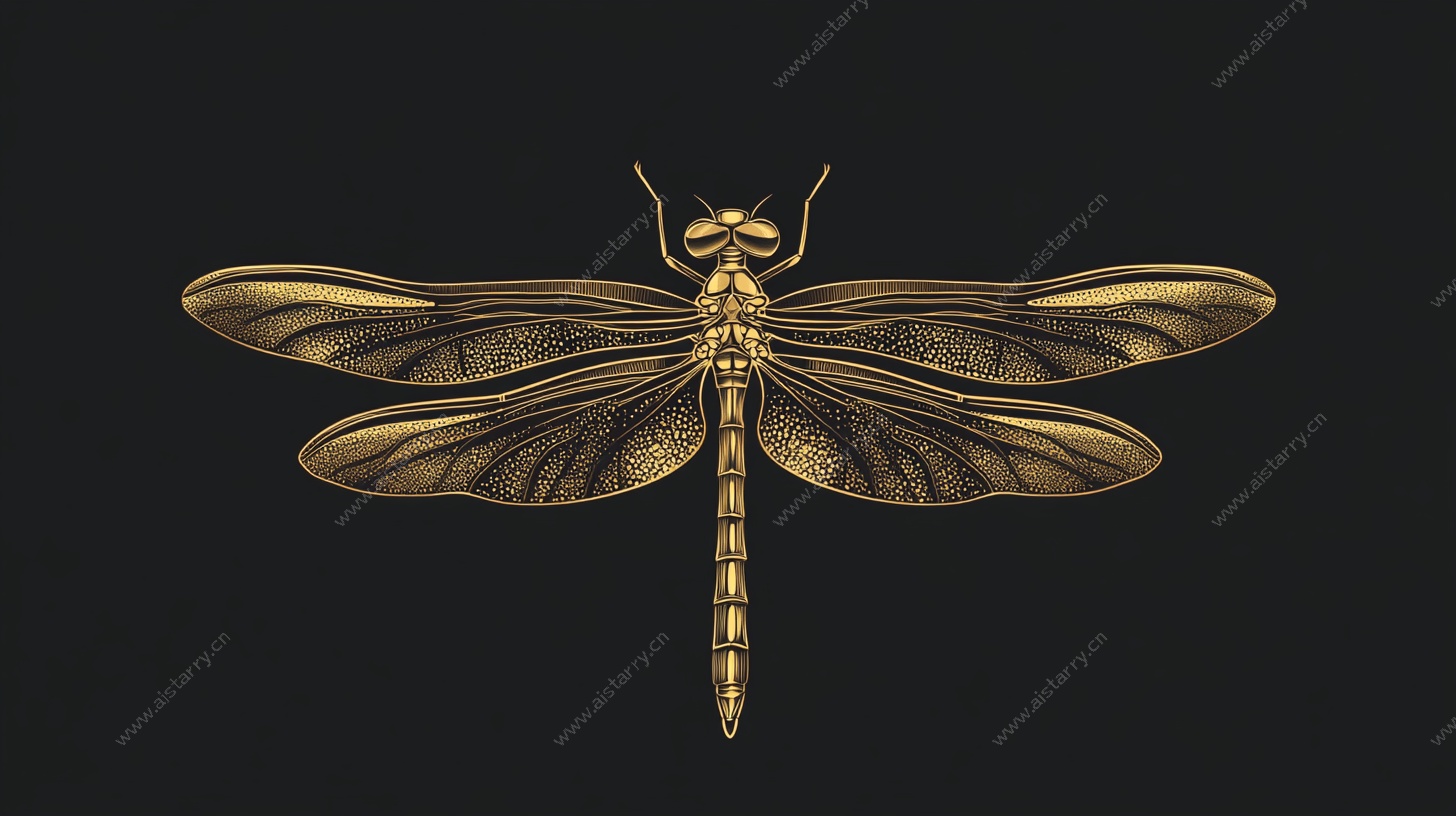 金色蜻蜓插画