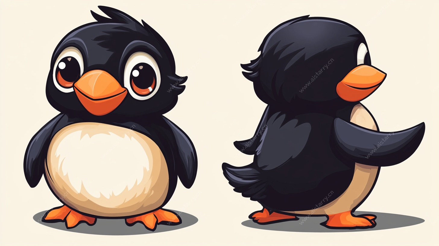 可爱企鹅卡通形象展示