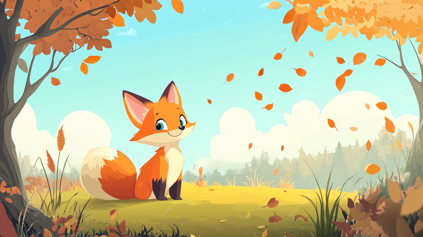 秋日萌狐的惬意时光