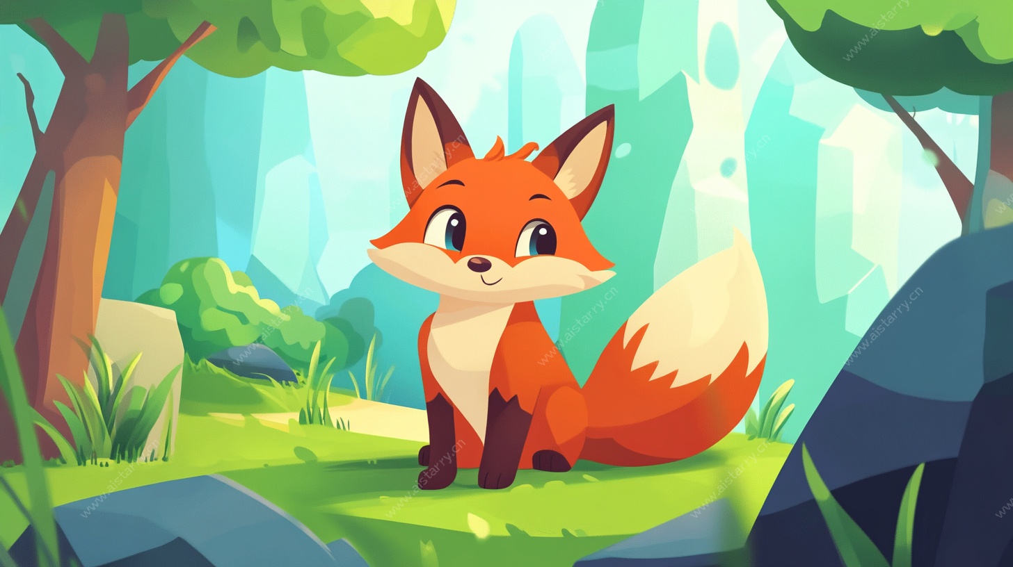 森林中的可爱小狐狸