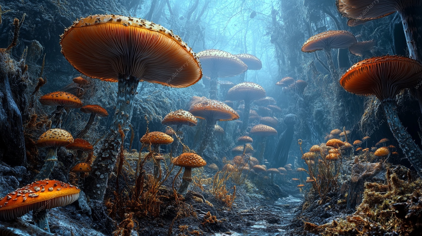 奇幻蘑菇森林景象