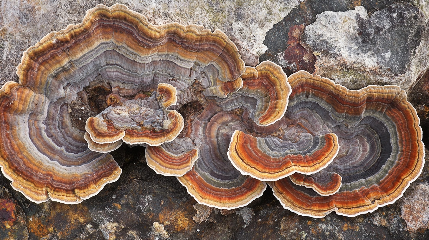 多彩云芝菌特写