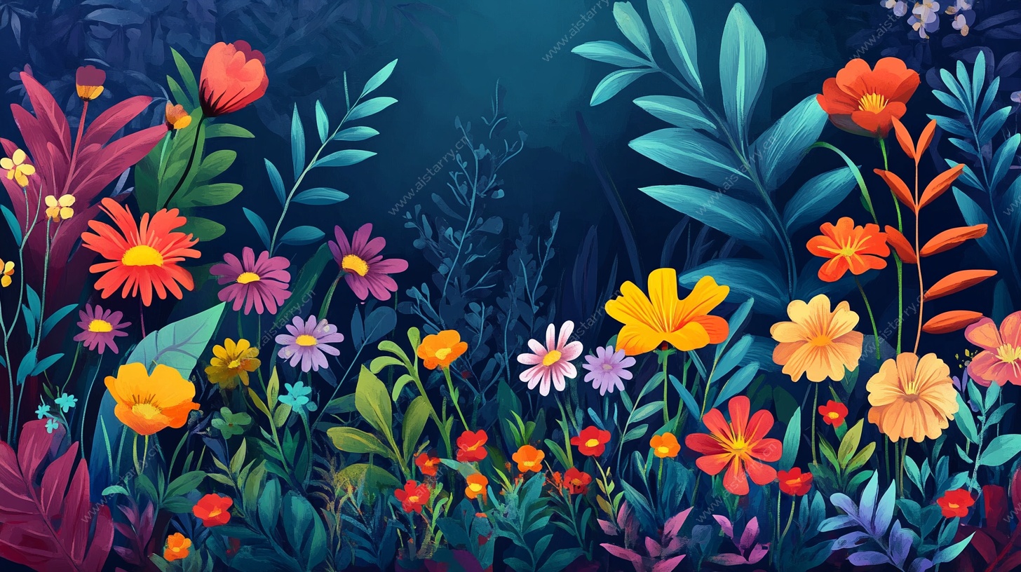 梦幻多彩花卉植物景观