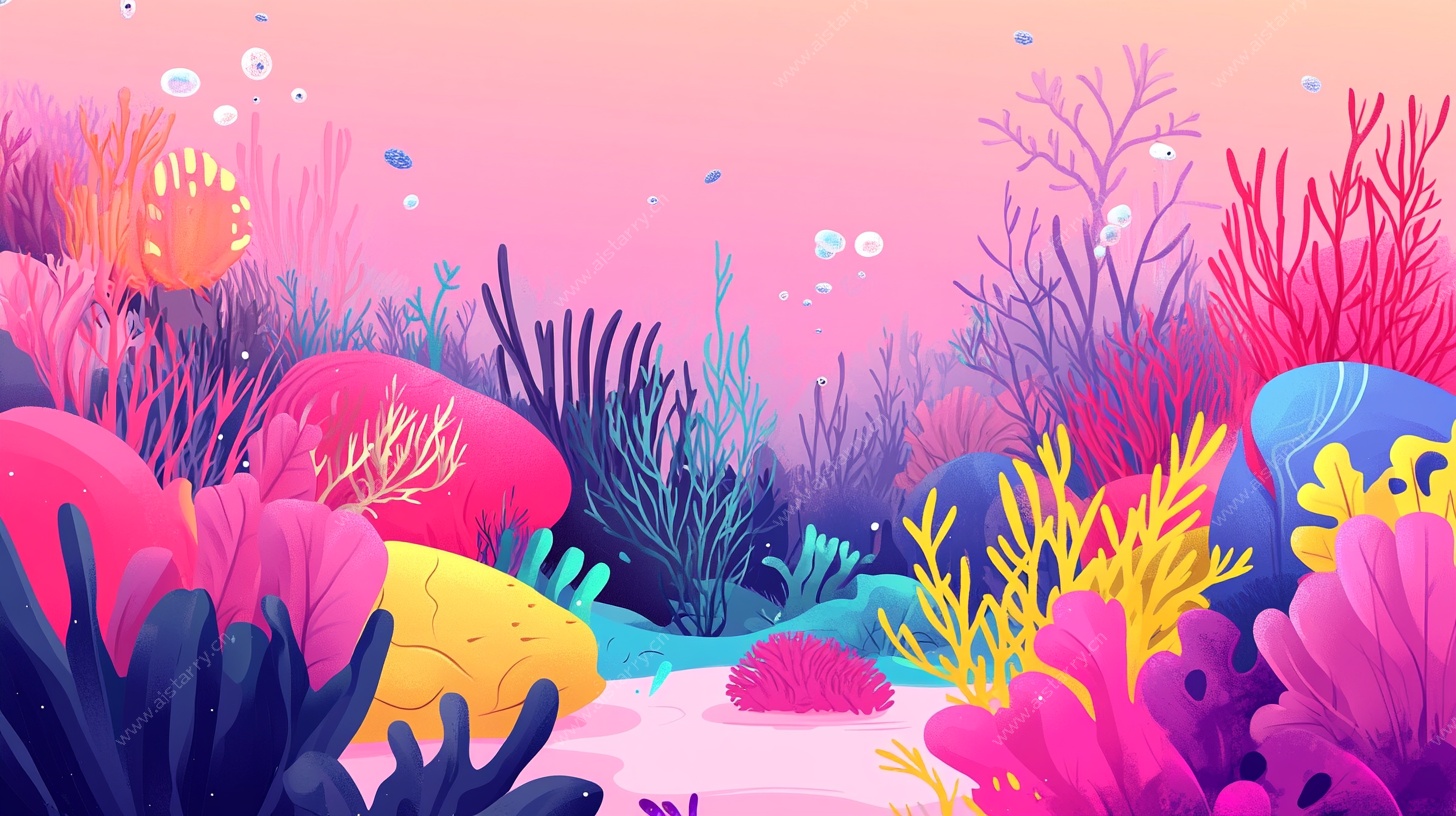 梦幻海底珊瑚景观