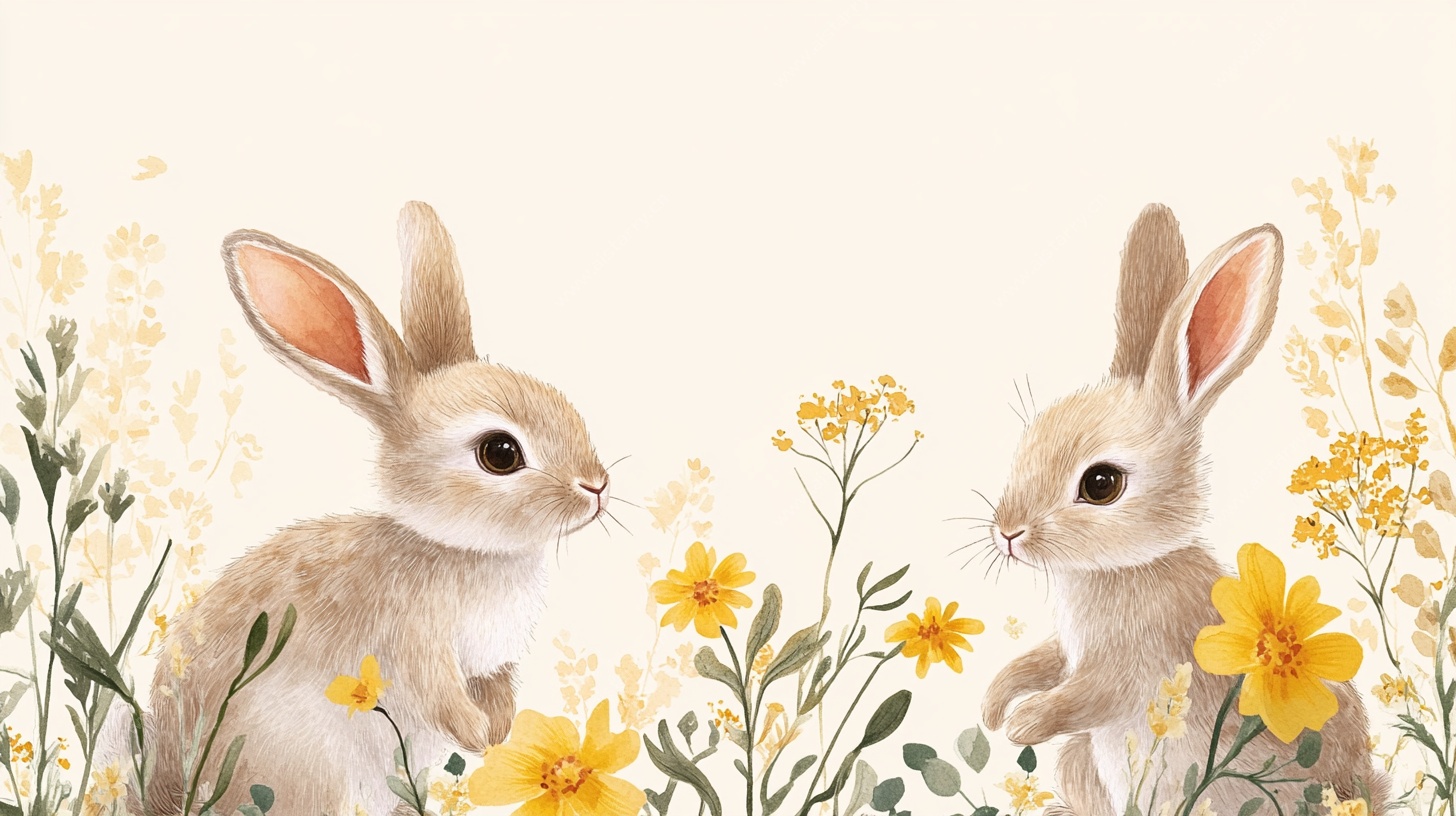 田园双兔插画