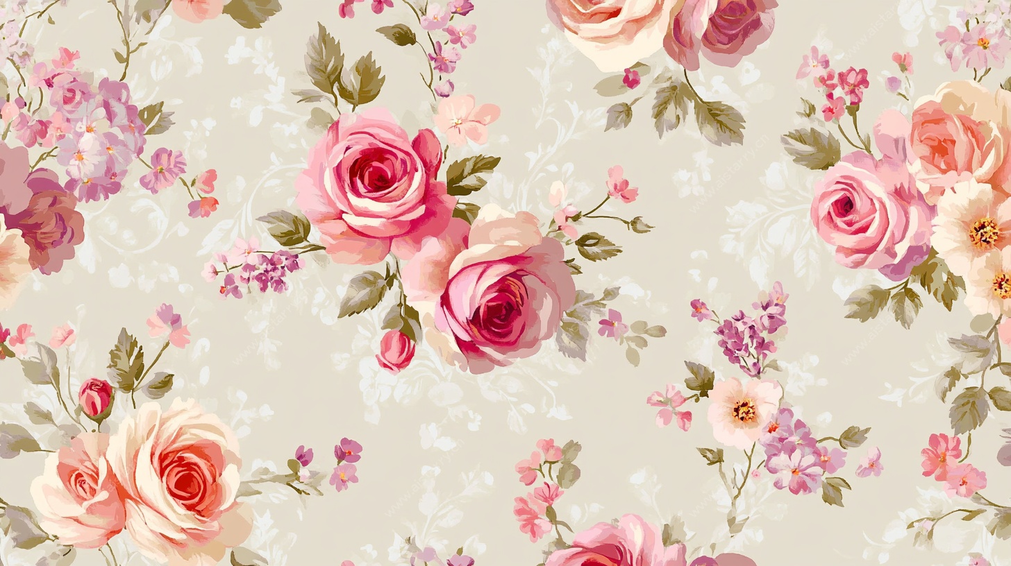 复古花卉图案壁纸