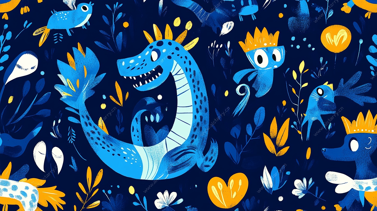 奇幻海洋动物插画