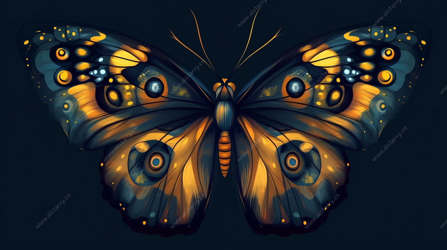 梦幻炫彩蝴蝶插画