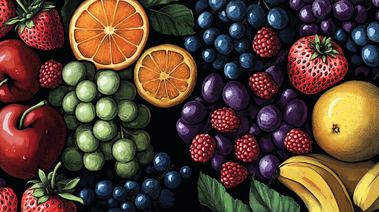 缤纷水果插画