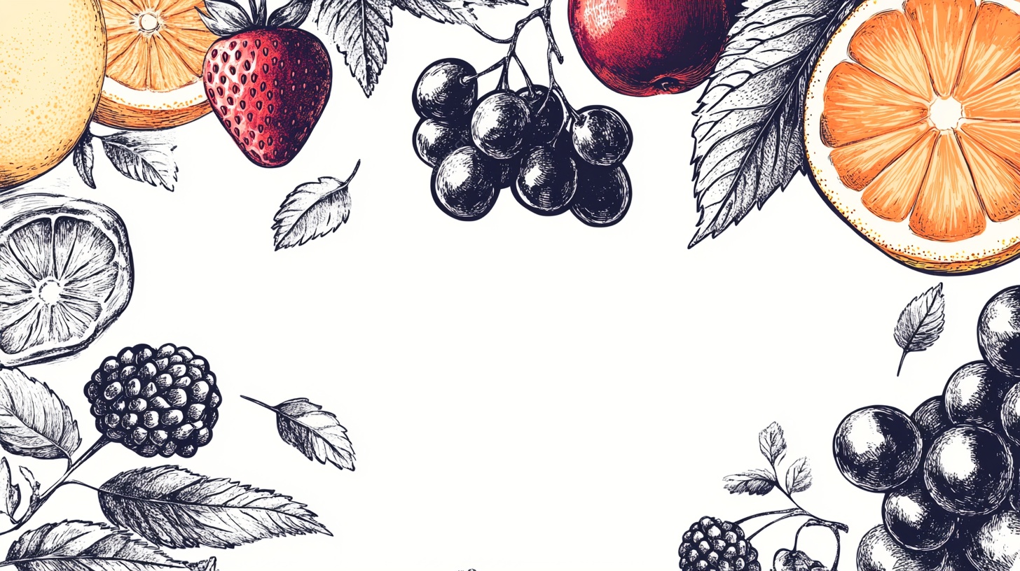 手绘水果边框插画