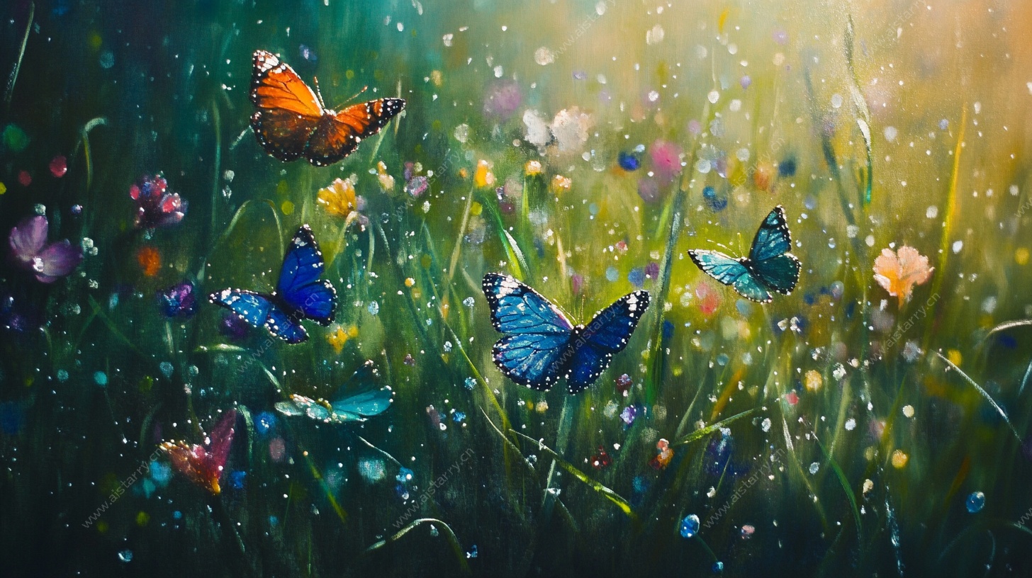 梦幻蝶舞花丛间