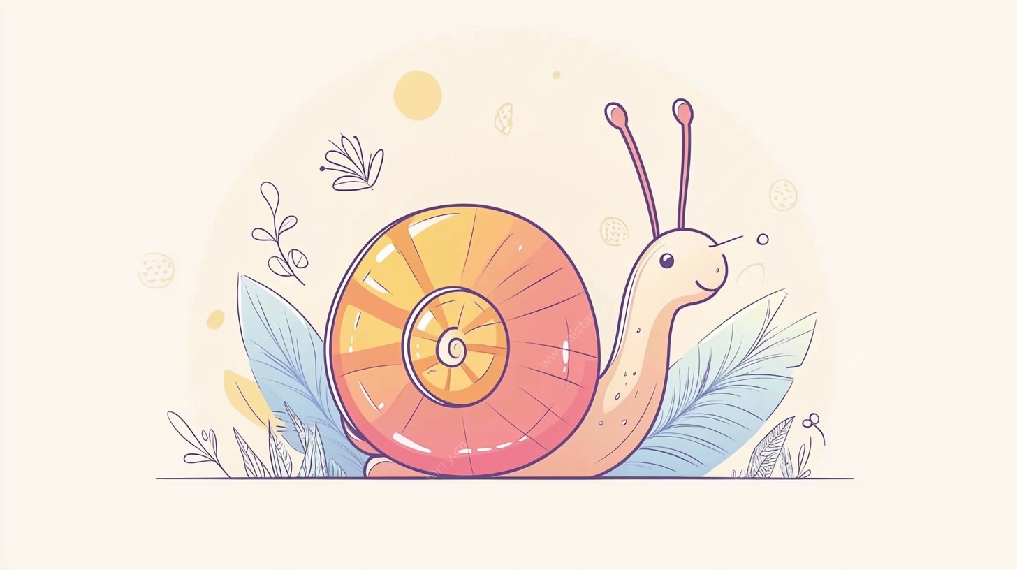 可爱蜗牛插画