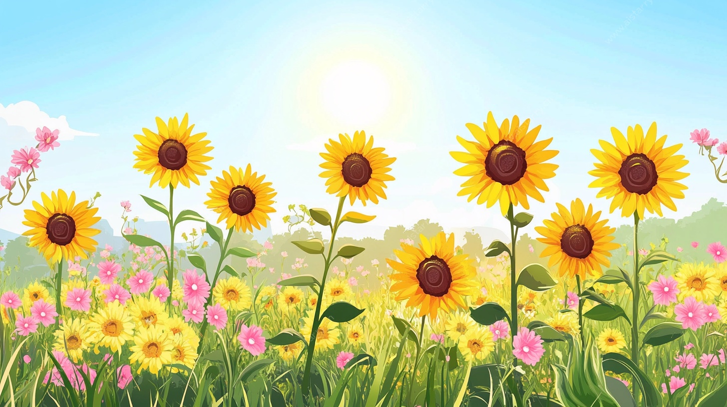 向日葵花海的明媚春光