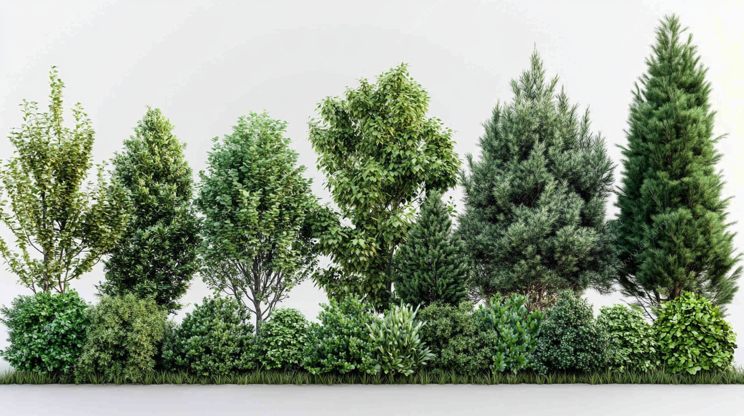 多样绿植排列展示