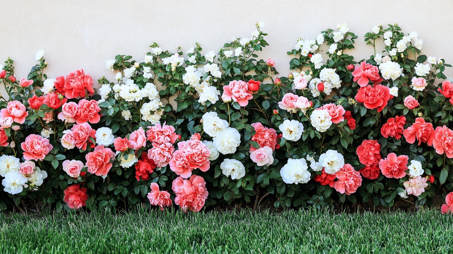 多彩蔷薇花墙